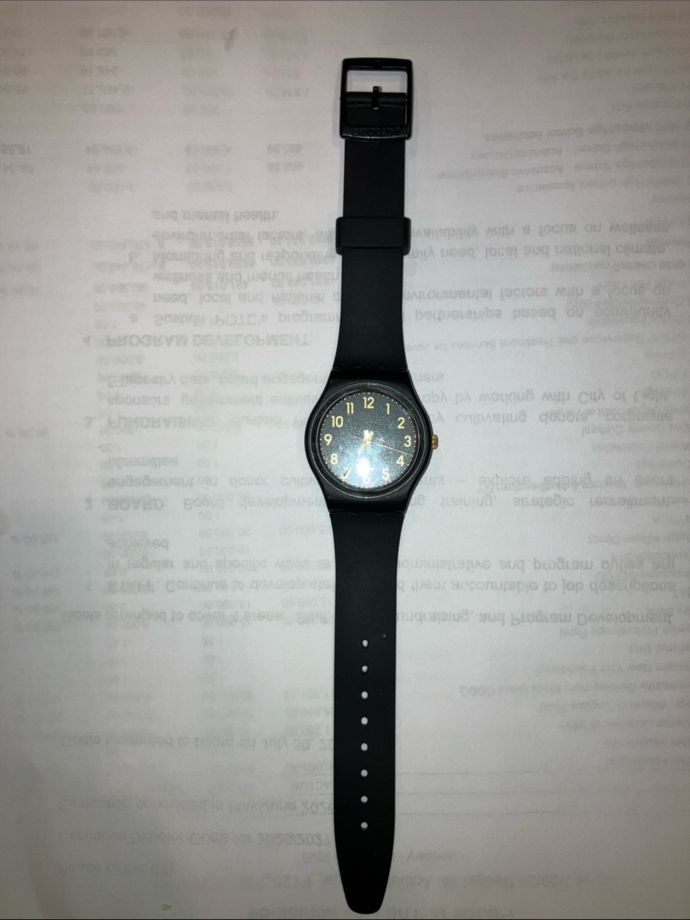 Swatch Watch Mens Golden Tac GB274 Black Unisex 34mm New Battery
